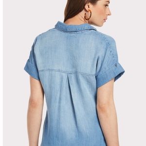 Cloth and stone denim rolled sleeve button down